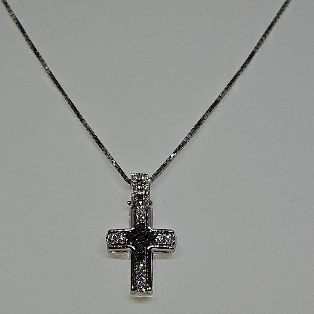 Collana Uomo Croce Oro Bianco e Diamanti Davite&Delucchi CLU010789 BLS Davite&Delucchi