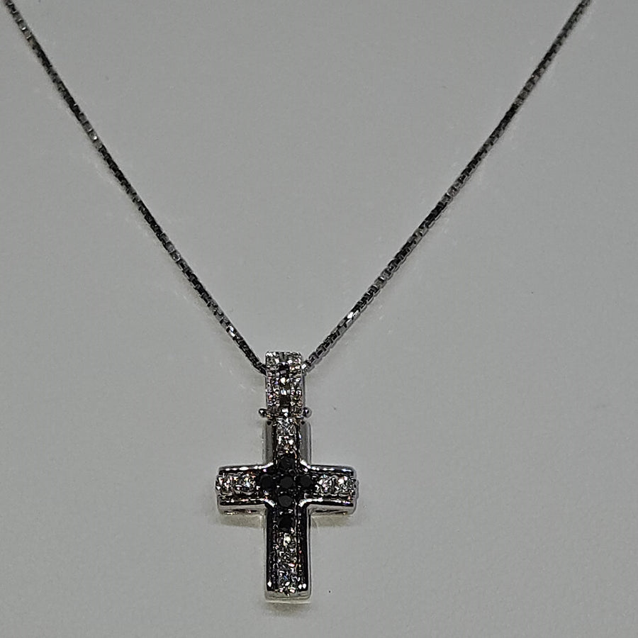 Collana Uomo Croce Oro Bianco e Diamanti Davite&Delucchi CLU010789 BLS Davite&Delucchi