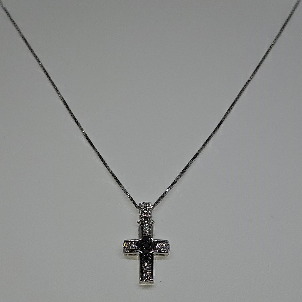 Collana Uomo Croce Oro Bianco e Diamanti Davite&Delucchi CLU010789 BLS Davite&Delucchi