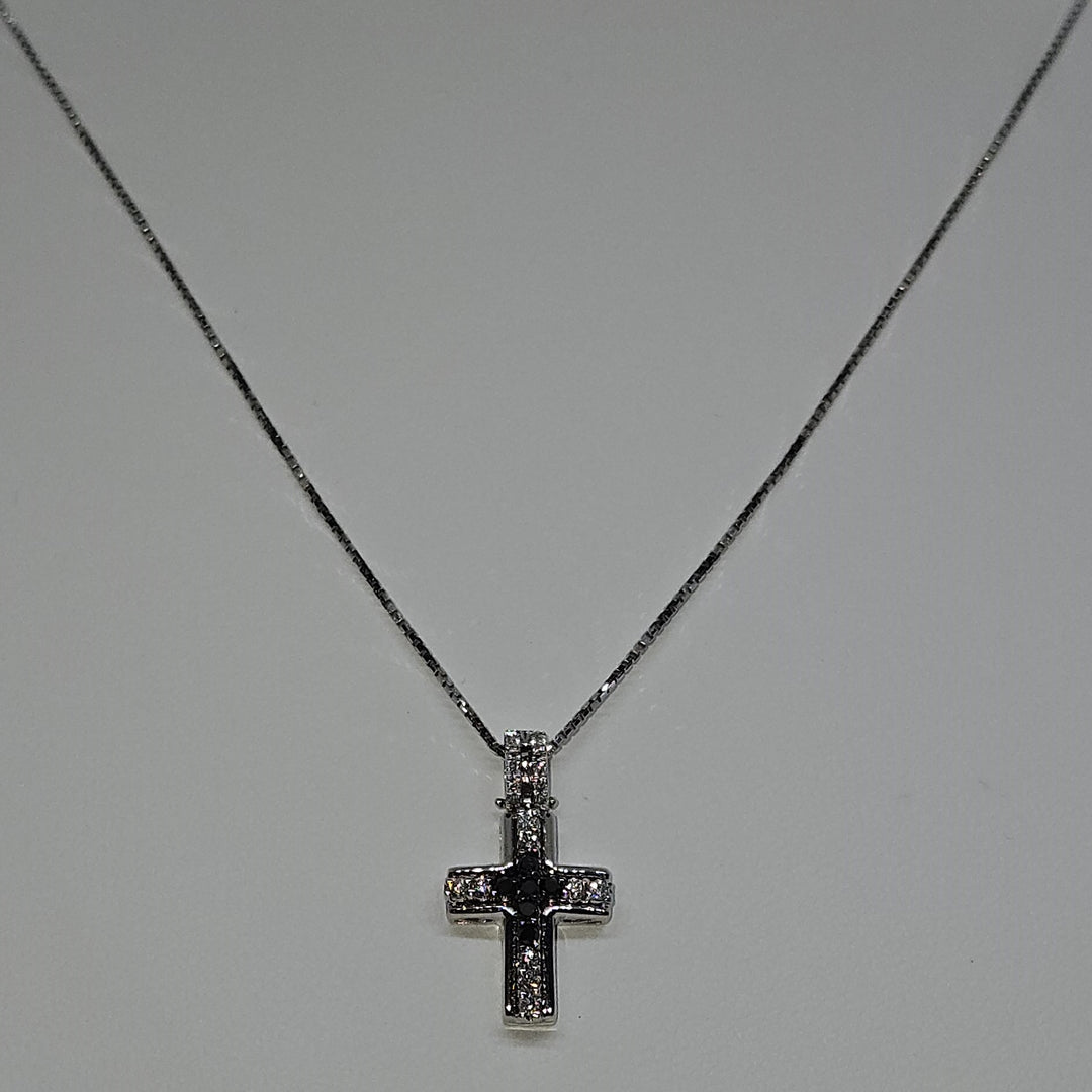 Collana Uomo Croce Oro Bianco e Diamanti Davite&Delucchi CLU010789 BLS Davite&Delucchi