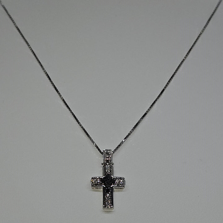 Collana Uomo Croce Oro Bianco e Diamanti Davite&Delucchi CLU010789 BLS Davite&Delucchi