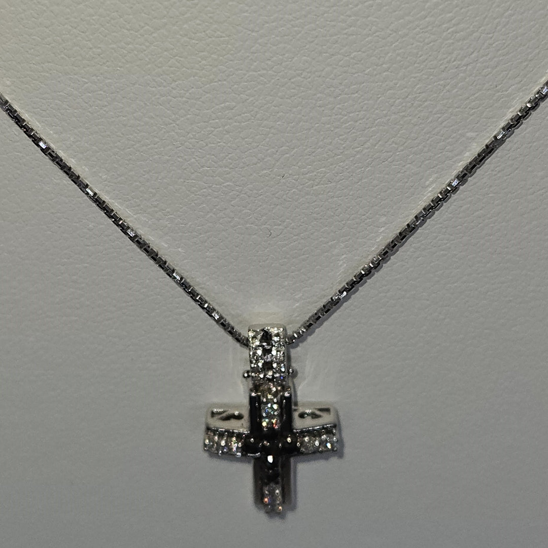 Collana Uomo Croce Oro Bianco e Diamanti Davite&Delucchi CLU010789 BLS Davite&Delucchi