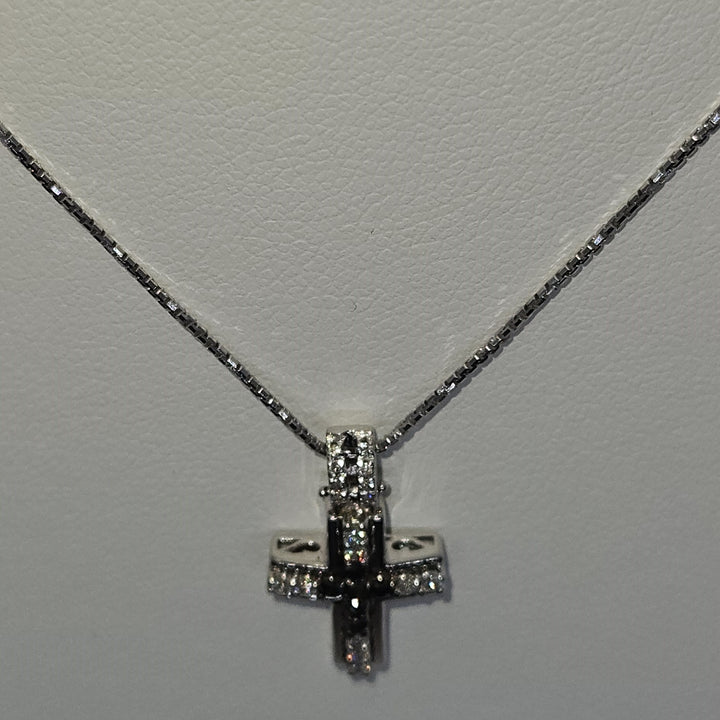Collana Uomo Croce Oro Bianco e Diamanti Davite&Delucchi CLU010789 BLS Davite&Delucchi