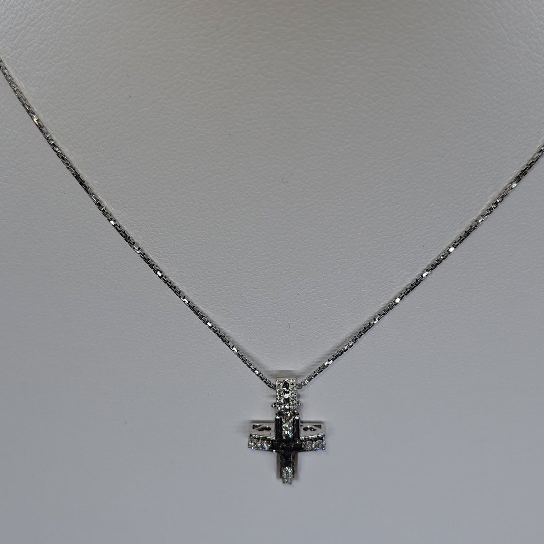 Collana Uomo Croce Oro Bianco e Diamanti Davite&Delucchi CLU010789 BLS Davite&Delucchi