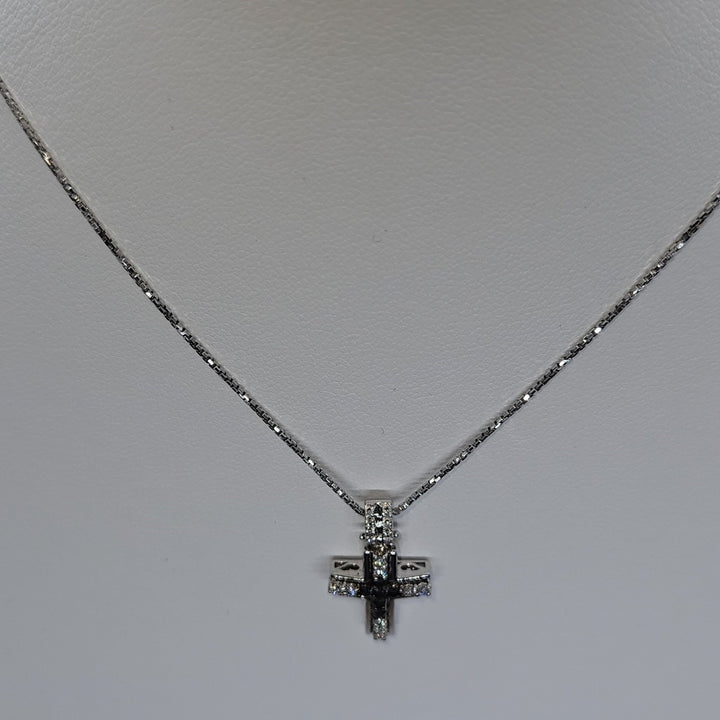 Collana Uomo Croce Oro Bianco e Diamanti Davite&Delucchi CLU010789 BLS Davite&Delucchi
