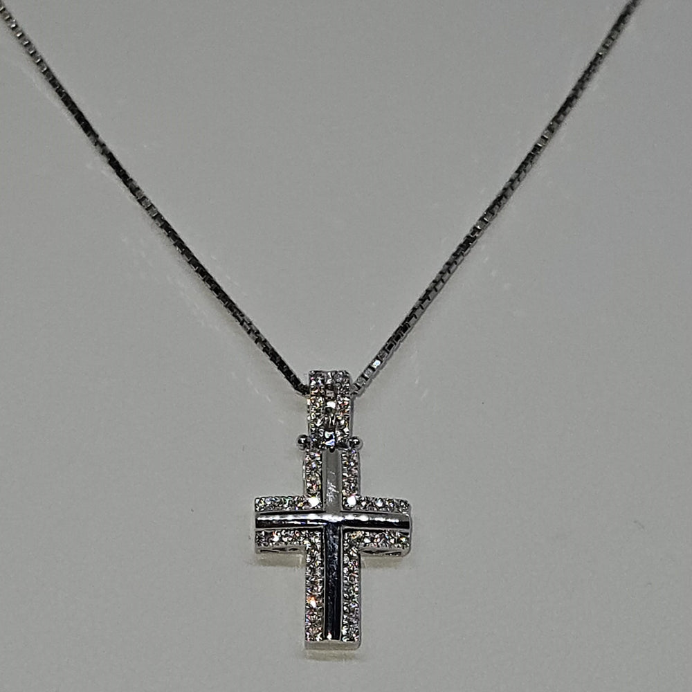Collana Uomo Croce Oro Bianco e Diamanti Davite&Delucchi CLU010790 OS Davite&Delucchi