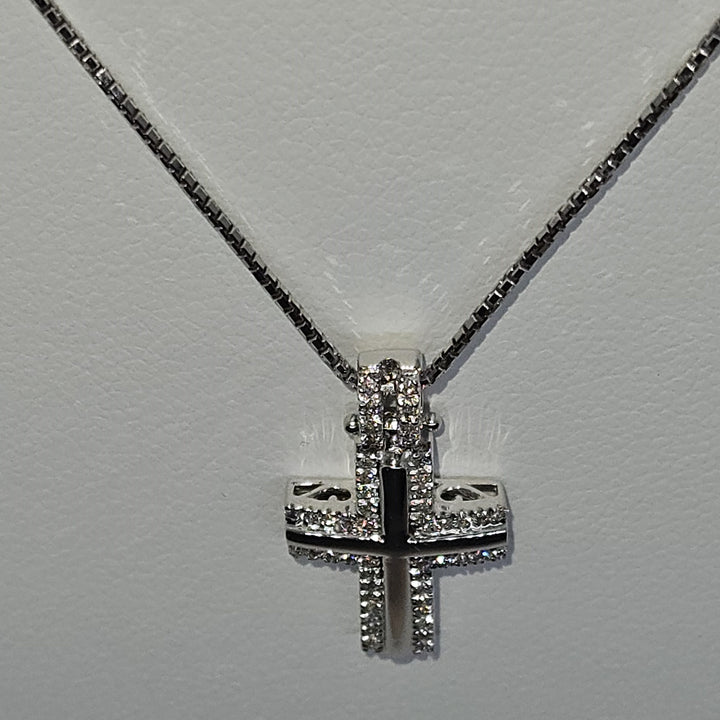 Collana Uomo Croce Oro Bianco e Diamanti Davite&Delucchi CLU010790 OS Davite&Delucchi