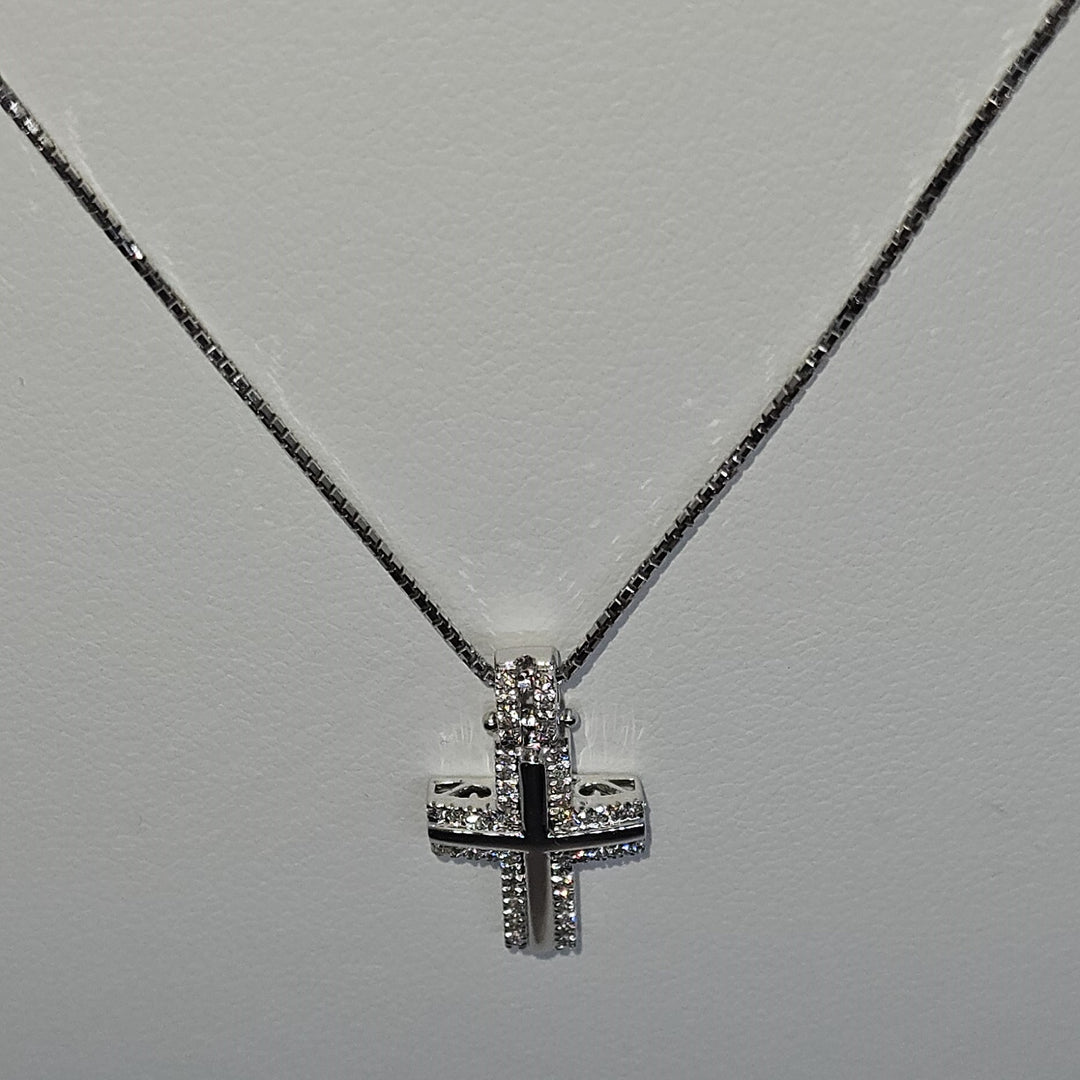 Collana Uomo Croce Oro Bianco e Diamanti Davite&Delucchi CLU010790 OS Davite&Delucchi