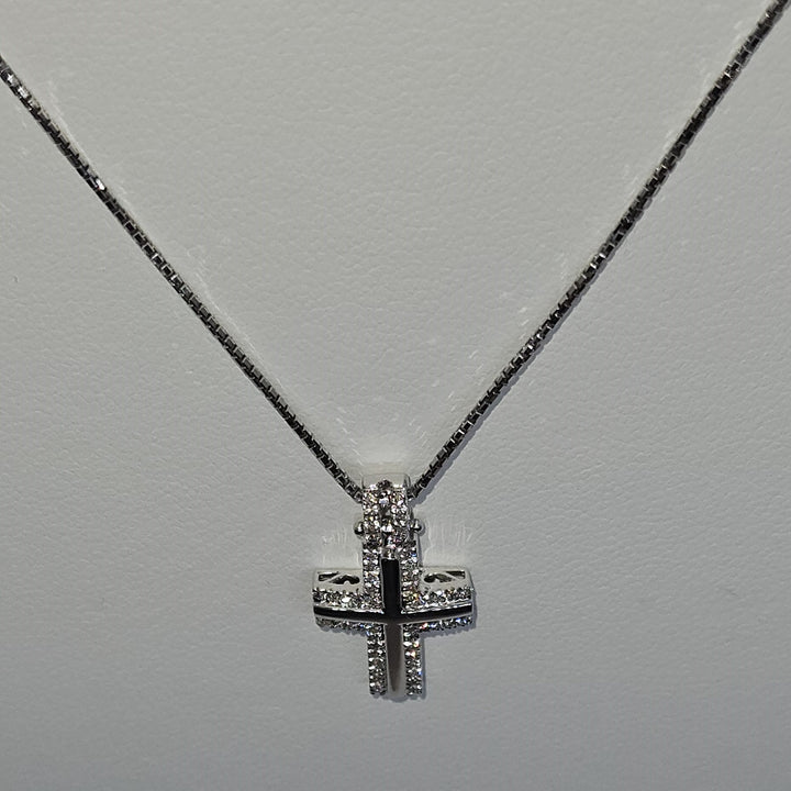 Collana Uomo Croce Oro Bianco e Diamanti Davite&Delucchi CLU010790 OS Davite&Delucchi