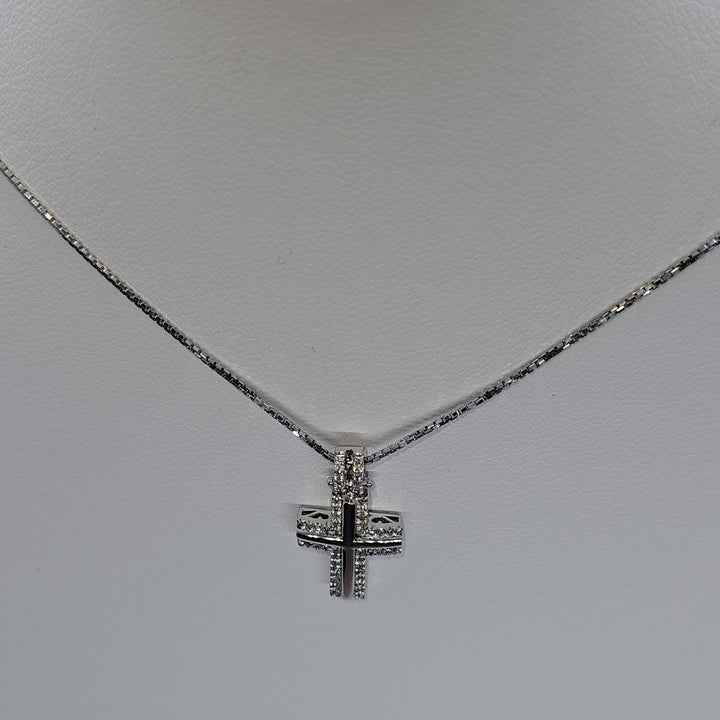 Collana Uomo Croce Oro Bianco e Diamanti Davite&Delucchi CLU010790 OS Davite&Delucchi