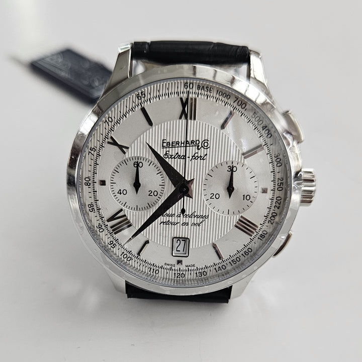 Orologio Automatico Crono Eberhard Extra Fort Roue à Colonnes Retour en Vol 31957.01