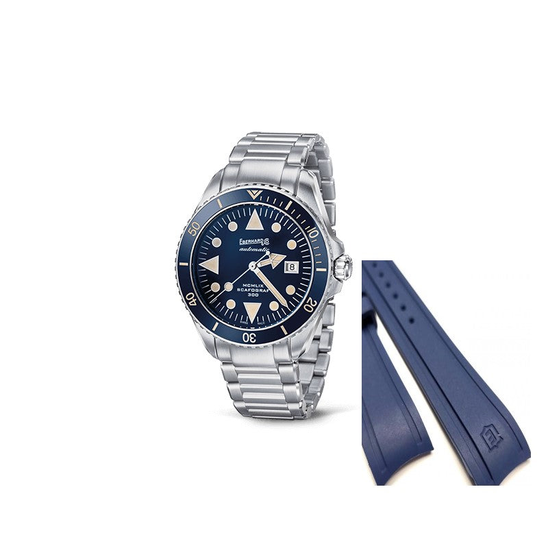 Orologio Automatic Eberhard Scafograf 300 MCMLIX Blue 41034V.8 Eberhard Cinturino Acciaio+Gomma