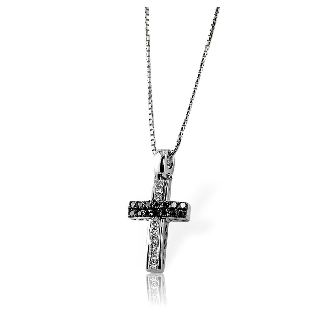 Collana Uomo Croce Oro Bianco e Diamanti Davite&Delucchi CLU010799 BL2 Davite&Delucchi