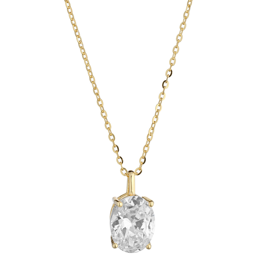 Collana Solitario Oval Argento 925 Marcello Pane CLZH004 Marcello Pane ARGENTO DORATO