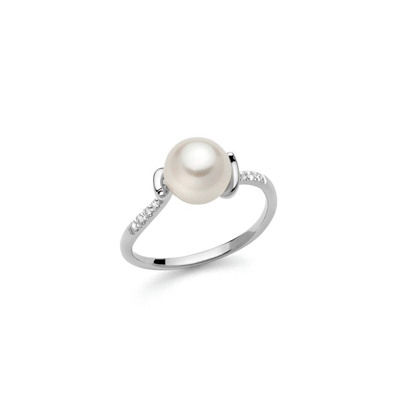 Anello Oro Bianco Perla e Diamanti Miluna PLI1653 Miluna 13
