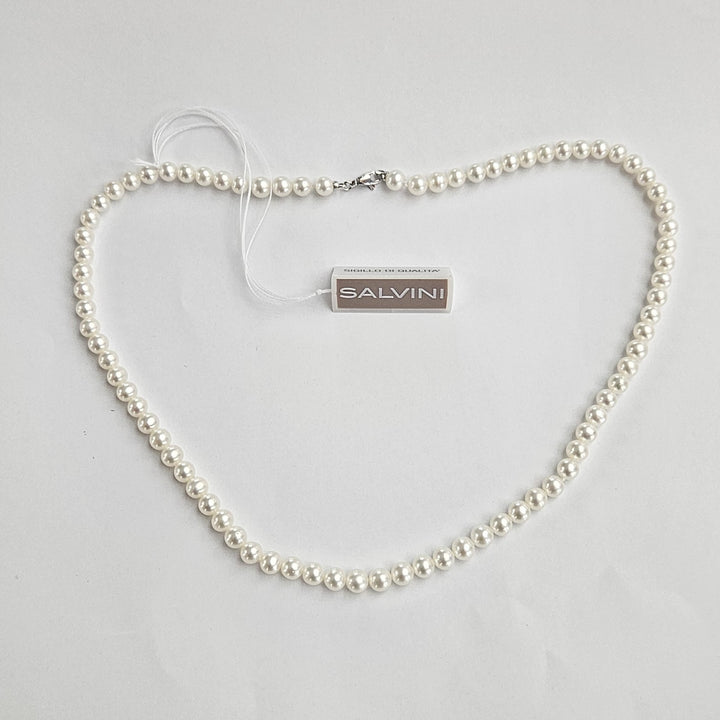 Collana Filo Perle con Chiusura Oro Bianco Salvini PFW00503