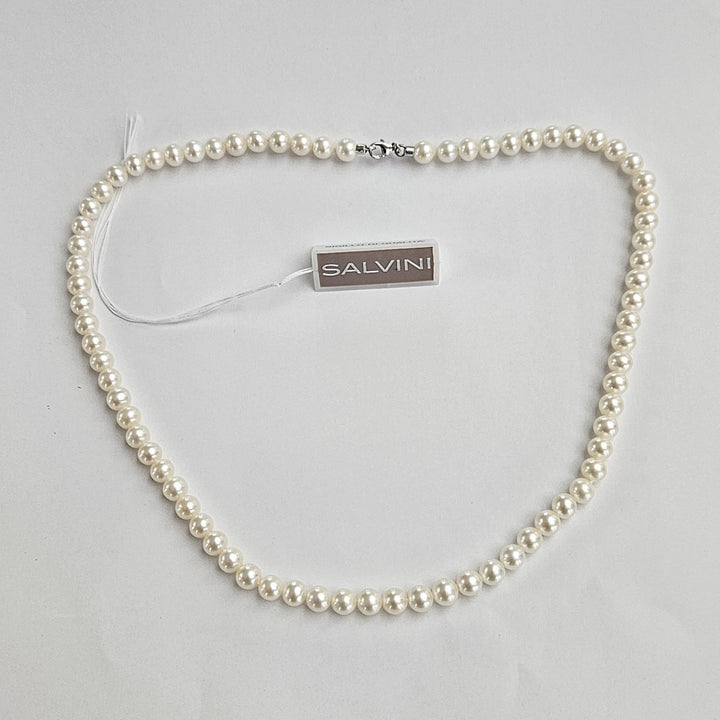 Collana Filo Perle con Chiusura Oro Bianco Salvini PFW00553