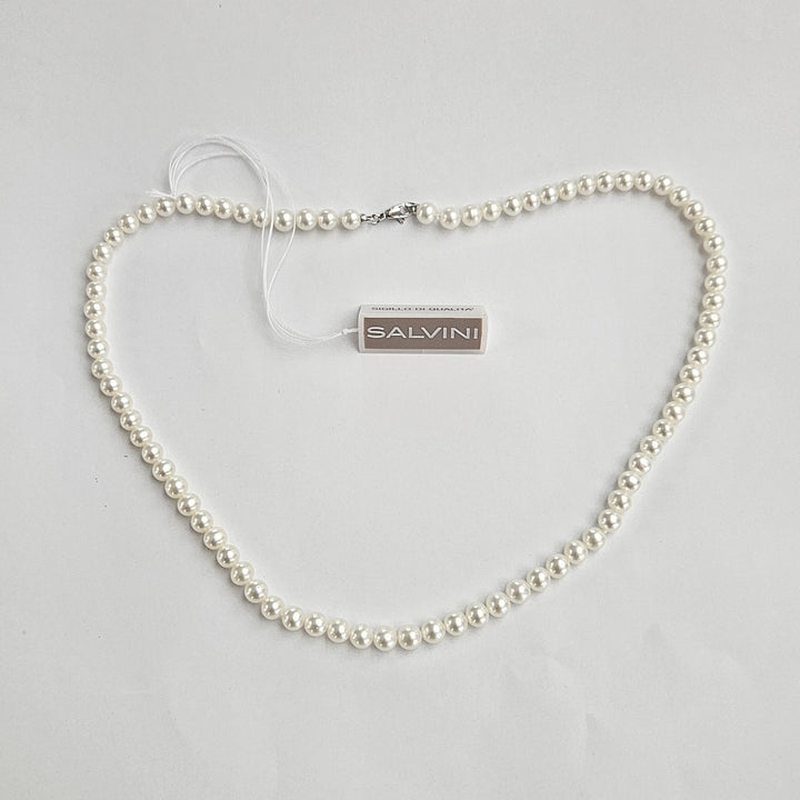 Collana Filo Perle con Chiusura Oro Bianco Salvini PFW00603