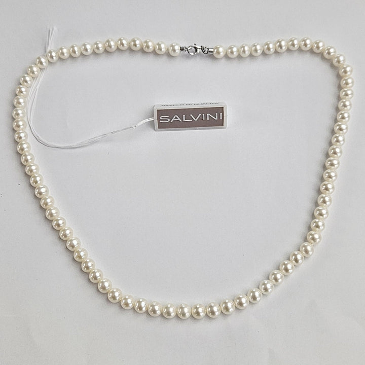 Collana Filo Perle con Chiusura Oro Bianco Salvini PFW00663