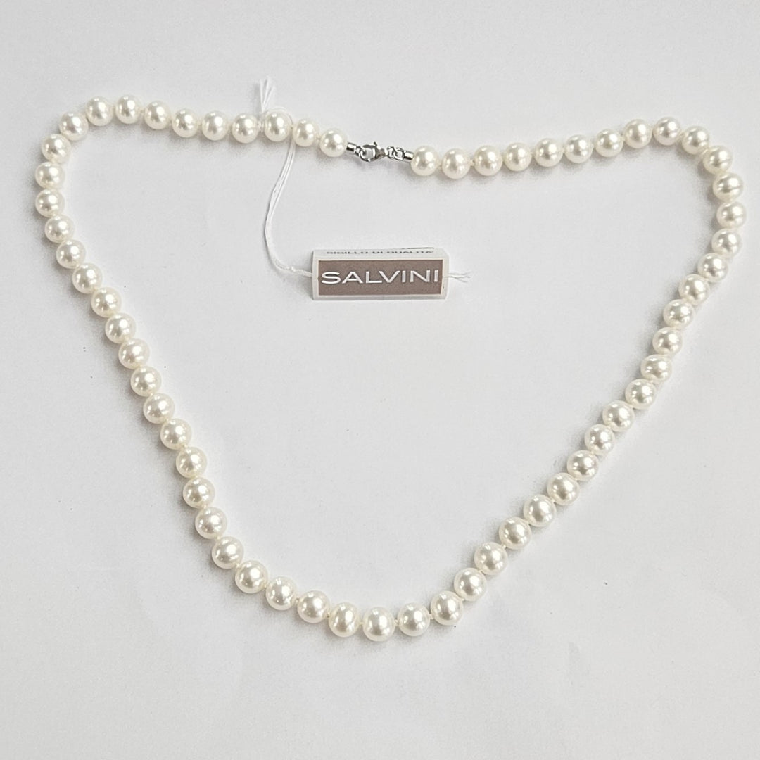 Collana Filo Perle con Chiusura Oro Bianco Salvini PFW00663