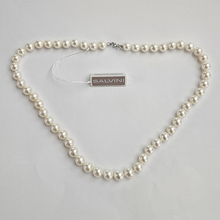 Collana Filo Perle con Chiusura Oro Bianco Salvini PFW00753