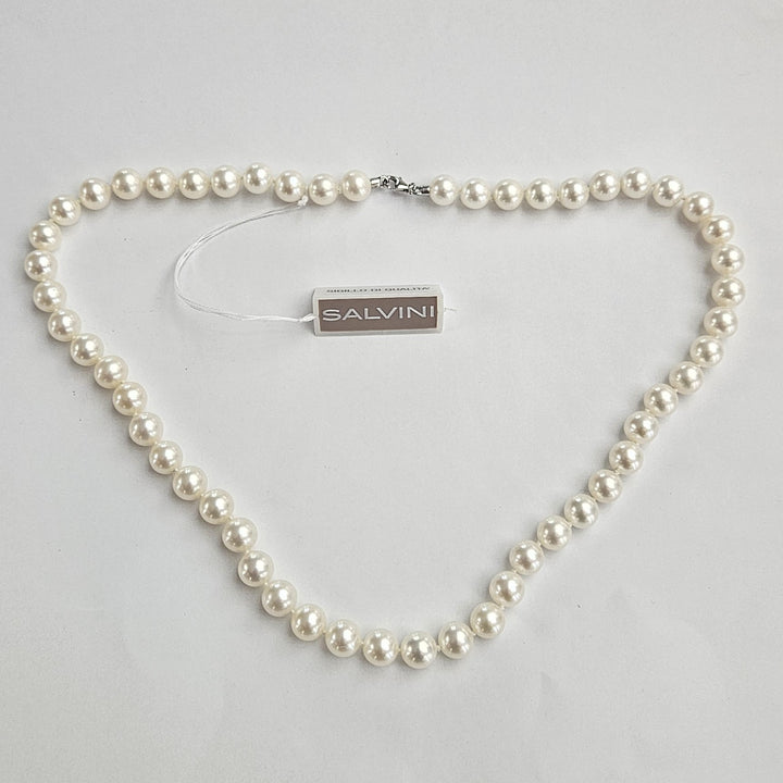 Collana Filo Perle con Chiusura Oro Bianco Salvini PFW00753