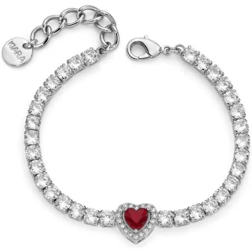 Bracciale Tennis in Ottone a Cuore con Zirconi Kiara KBRD1800B  Kiara Gioielli   