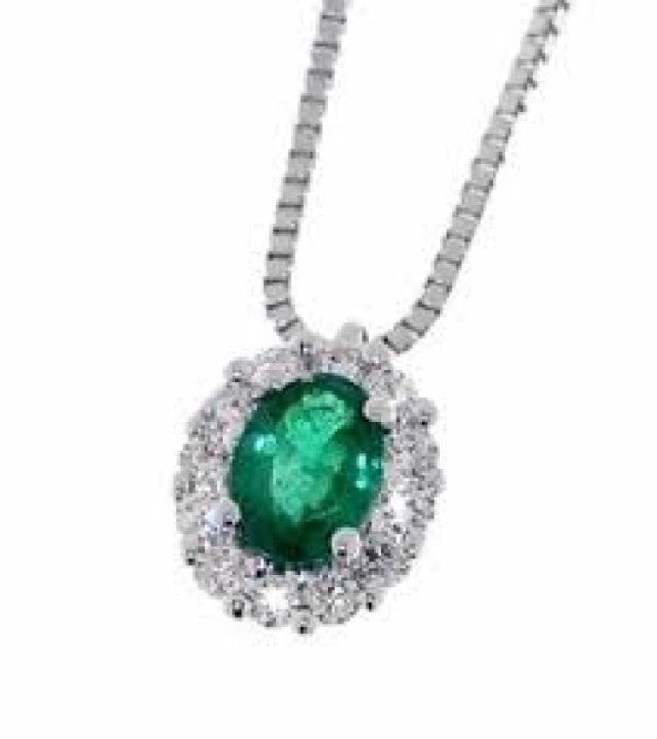 Collana Donna Oro con Smeraldo e Diamanti Davite&Delucchi CLN011377SM  Davite&Delucchi   