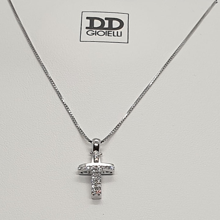 Collana Uomo Croce Oro Bianco e Diamanti Davite&Delucchi CLU010803 OS  Davite&Delucchi   