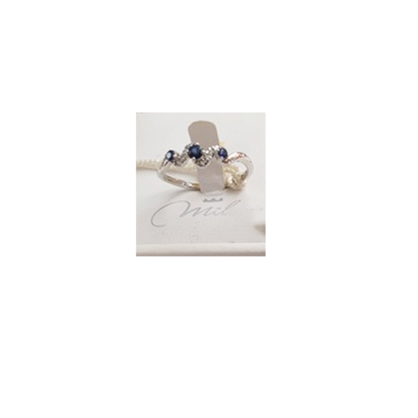 Anello Donna Oro Bianco con Zaffiri e Diamanti Miluna LID2606  Miluna 14  