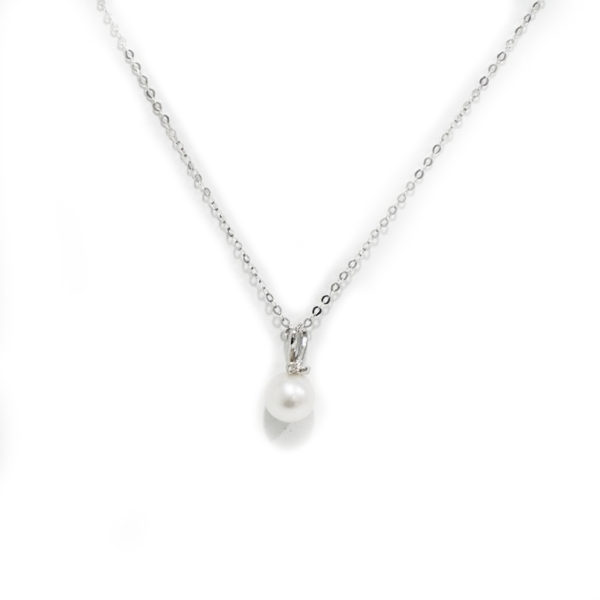Collana in Oro Bianco Perla e Diamanti Miluna PCL3165  Miluna   