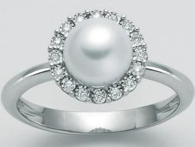 Anello Oro Bianco Perla e Diamanti Miluna PLI1632  Miluna 13  