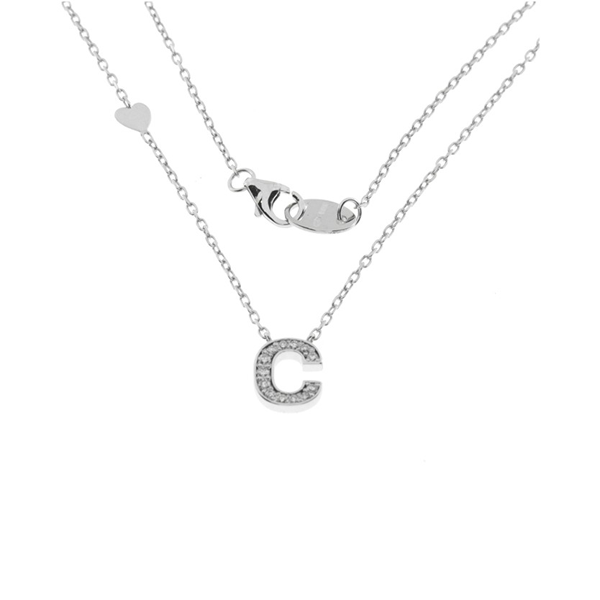 Collana Lettera C in Oro Bianco e Diamanti Salvini 20089232  Salvini   