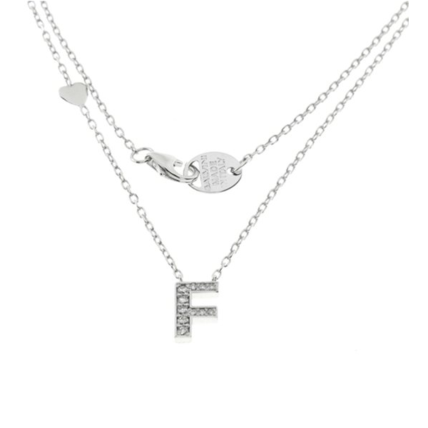 Collana Lettera F in Oro Bianco e Diamanti Salvini 20089235  Salvini   