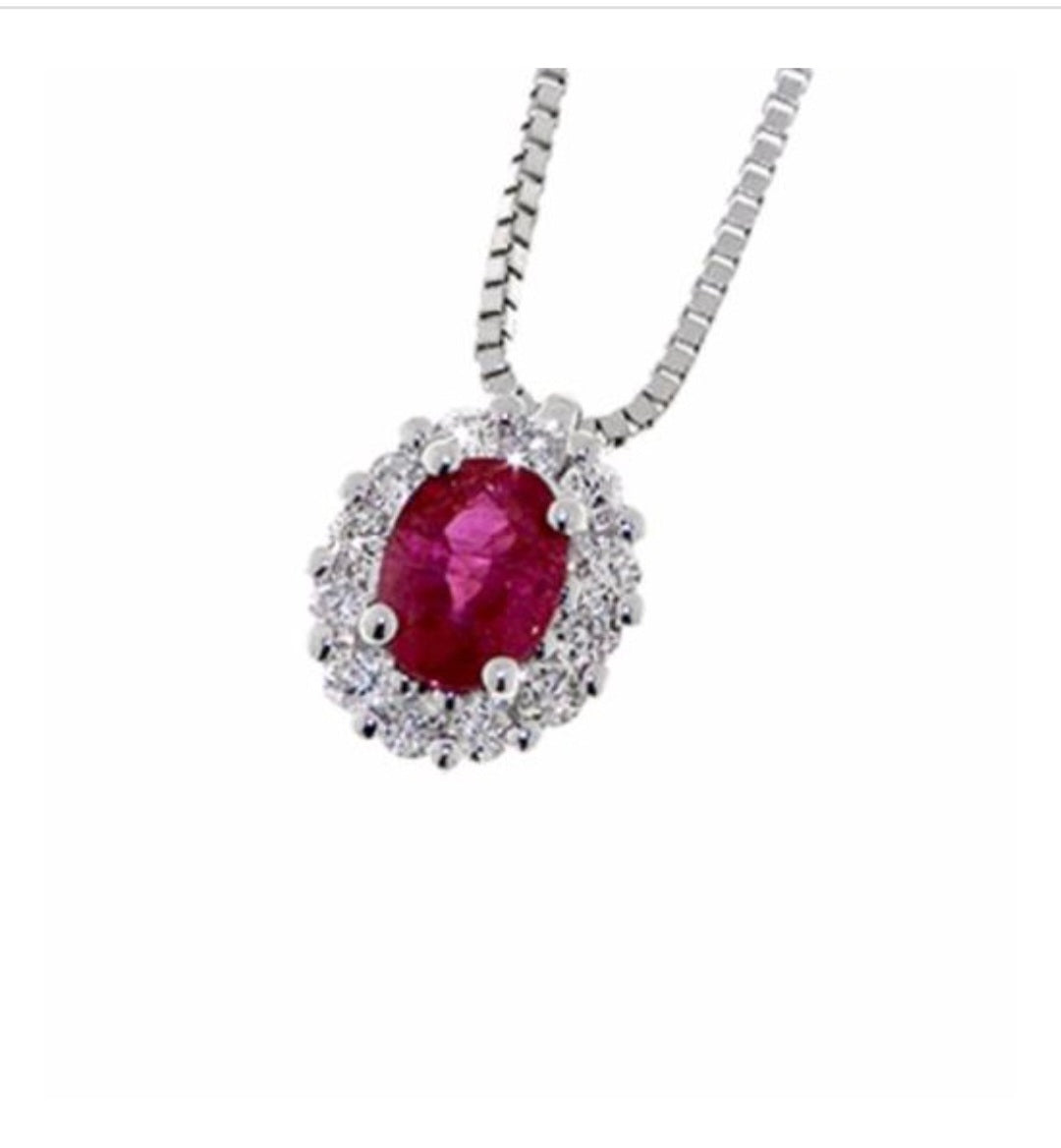 Collana Donna Oro con Rubino e Diamanti Davite&Delucchi CLN011377RB  Davite&Delucchi   
