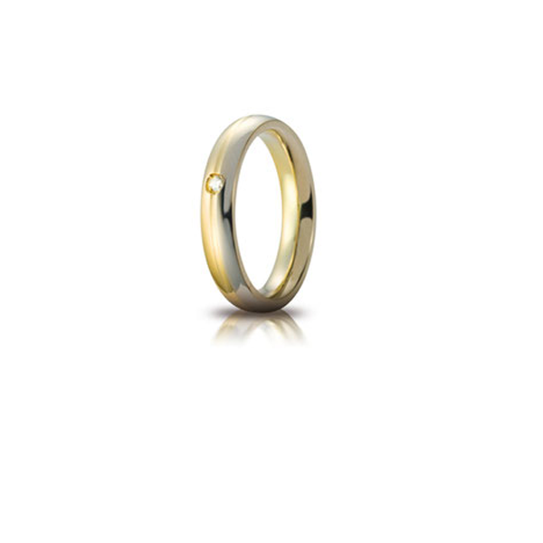 Fede in Oro Bicolore 4 mm con Diamante Eclissi Unoaerre 70AFC283/001  Unoaerre   