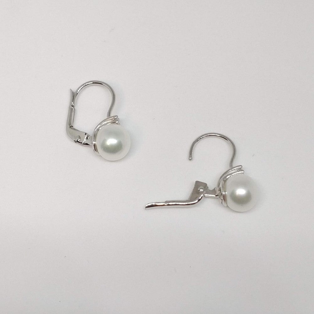 Orecchini in Oro Bianco con Perle e Diamanti Miluna MOR657BM_003  Miluna   
